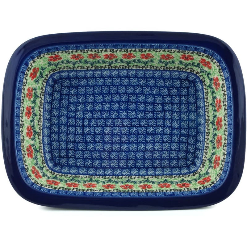 Polmedia Polish Pottery Polish Pottery Baker - Rectangular with Grip Lip - Maraschino - Image 2